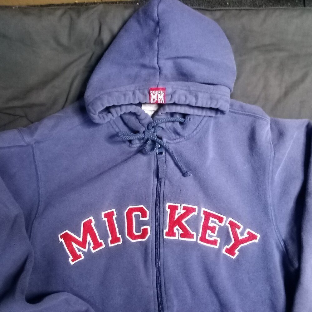Disney Store Mickey Mouse Spell Out Zipper Hoodie Sweatshirt
